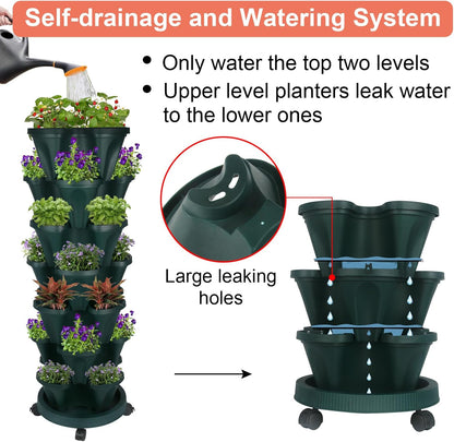 Vertical Planter 7 Tier Stackable Planters Garden Planters Strawberry Herb Flower and Vegetable