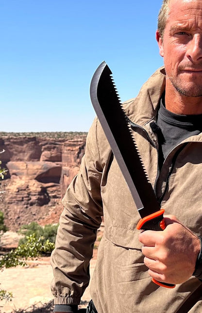 Bear Grylls Survival Machete With Saw - Tactical Machette for Camping, Hunting, Gardening