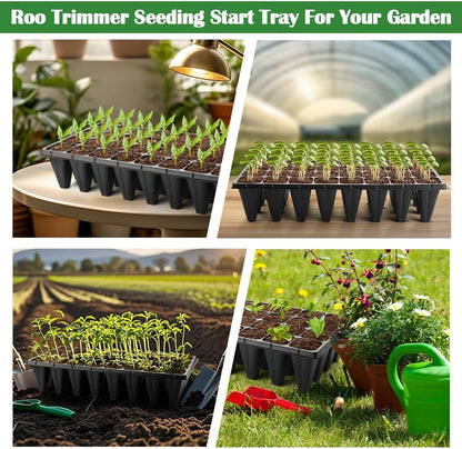 10 Pack 32 Cell Seed Starter Trays - Extra Deep 4.33" Plastic Nursery Trays, 20" x 10"，Fits