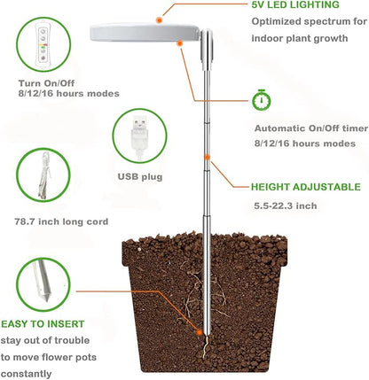 yadoker Plant Grow Light, LED Growing Light Full Spectrum for Indoor Plants,Height Adjustable