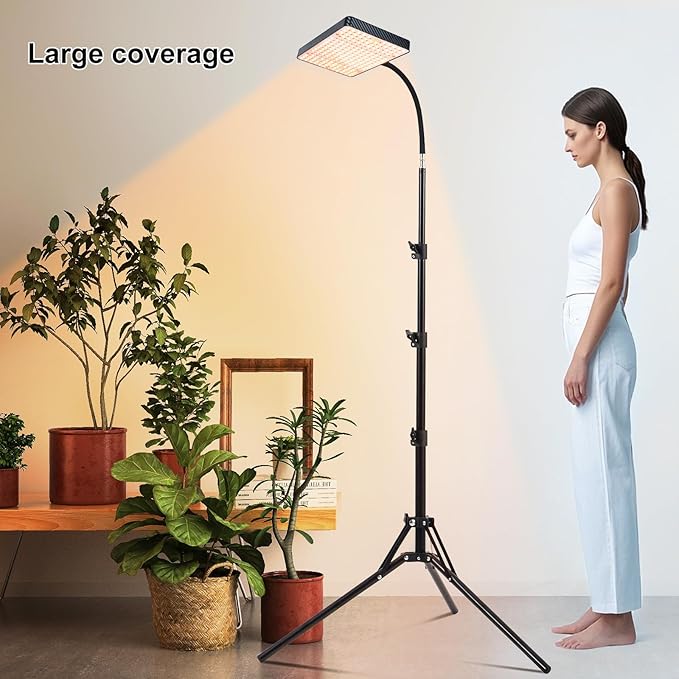 FECiDA Smart Control Tall Grow Light with Stand & Timer 4/8/12H, 25W Standing Grow Lights for