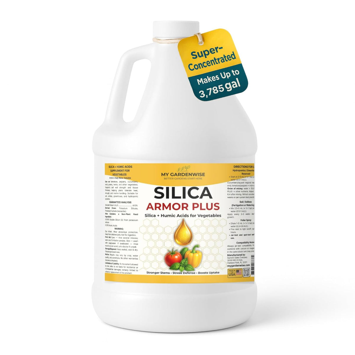 Silica for Plants – Liquid Plant Silica with Humic Acid – Silica Armor Plus for Vegetables
