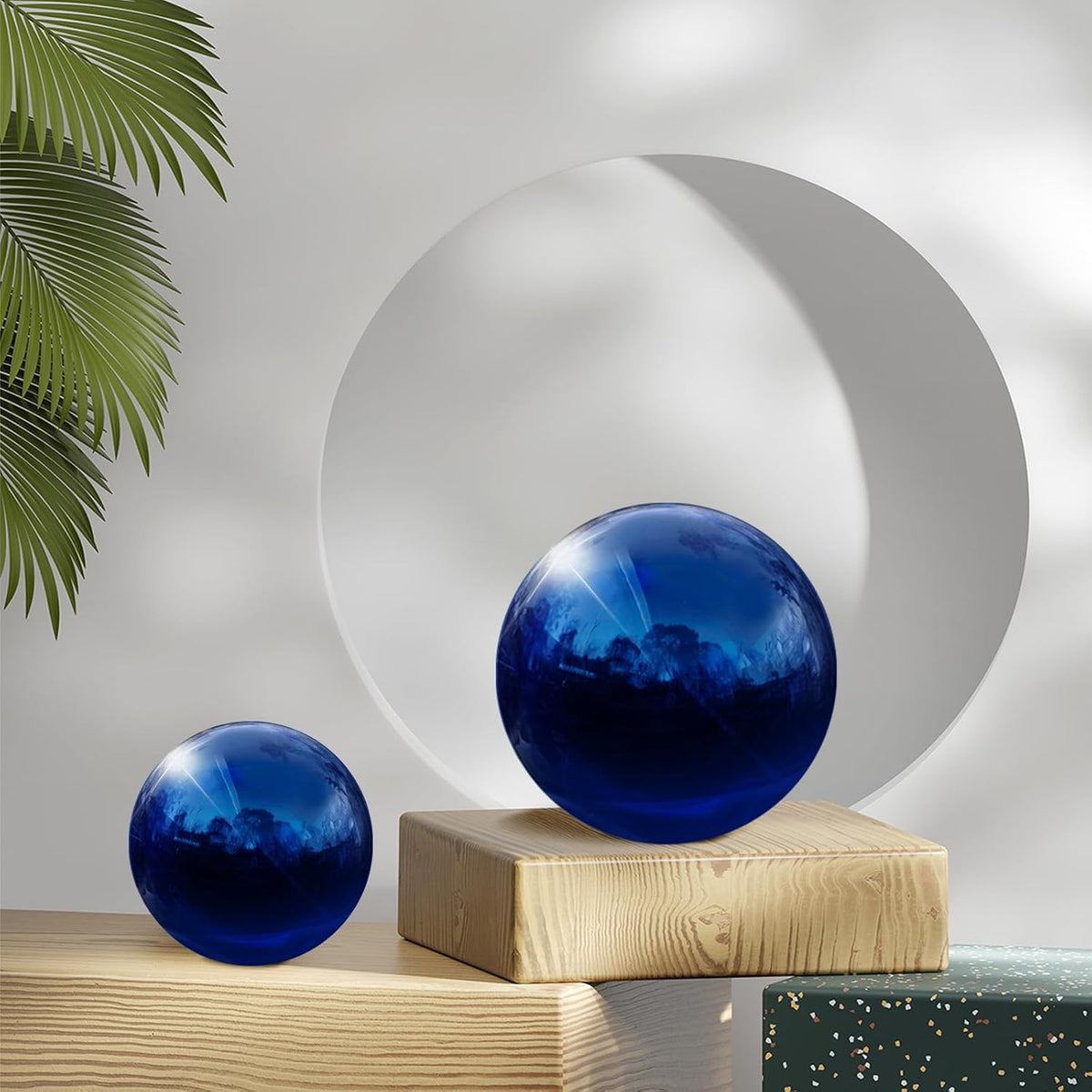 uxcell 2 Pcs Gazing Globe Decor Ball 3.5 Inch 90mm Reflective Garden Sphere Hollow Ball, Seamless