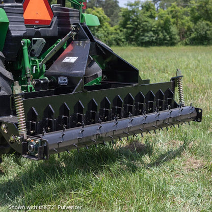 Titan Attachments 60in Soil Yard Pulverizer, Spiked Drum, Category 1 and 2, 3 Point, Quick Hitch