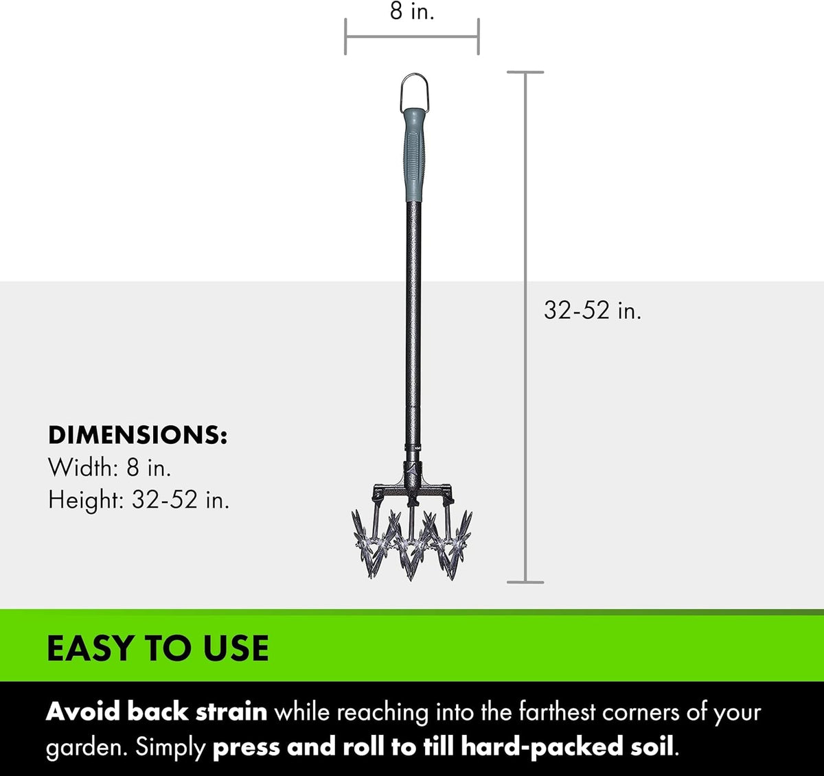 Yard Butler- Rotary Cultivator - Durable Garden Cultivator for Healthy Soil - Customizable Tiller