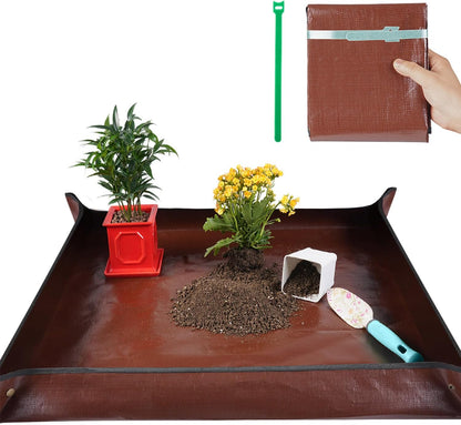 39.5" x 39.5" Extra Large Potting Mat for Indoor Plants Transplanting and Dirt Control Gardening