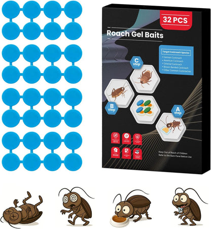 32 Pack Roach Killer Indoor Infestation Roaches Gel Bait Stations, Powerful Cockroach Killer Indoor