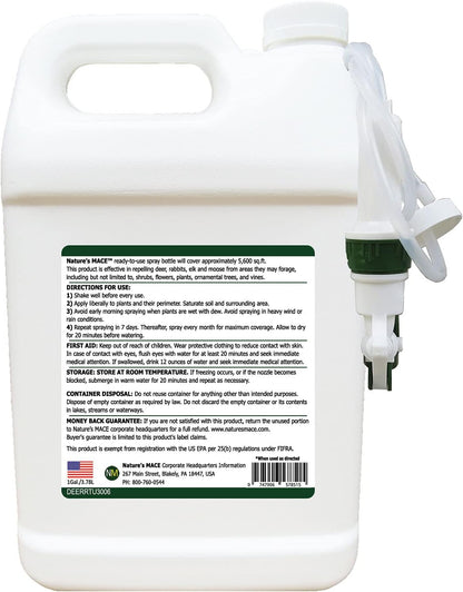 Nature’s MACE Deer and Rabbit Mace, Deer Repellent Spray, 1 Gallon, Deer Repellent for Plants
