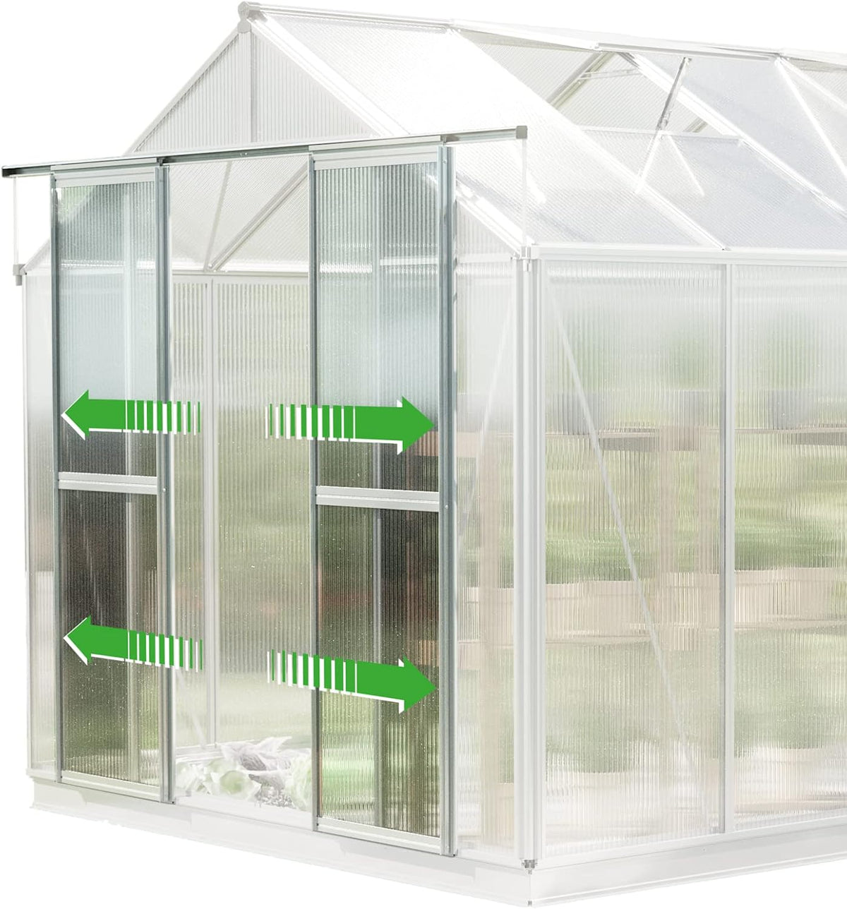 Greenhouse Saphir 5 Aluminum Frame 8.5 x 10.6 ft Approx. 6 mm Polycarbonate Panels - with Bonus