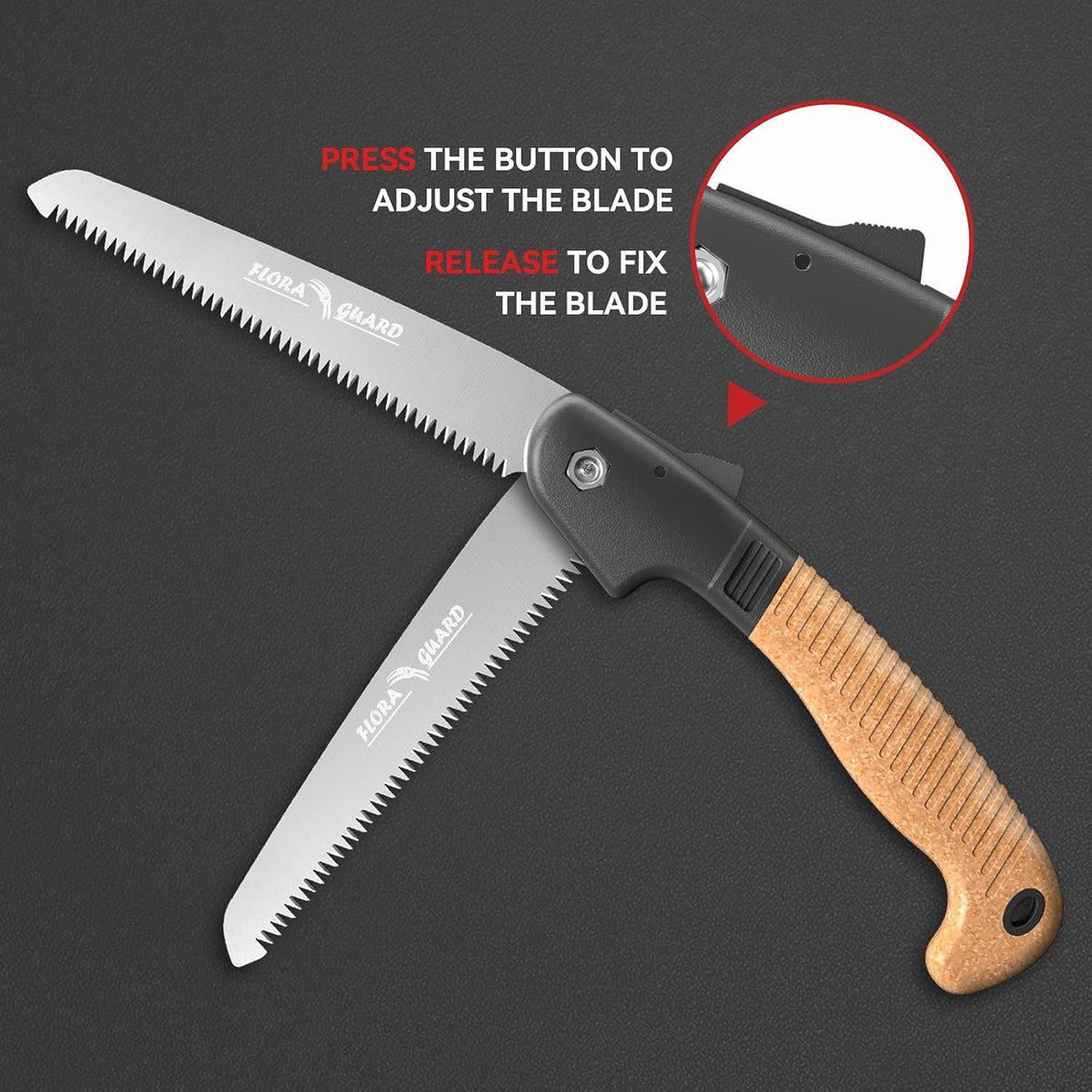 FLORA GUARD 7.7-Inch Folding Hand Saw, Camping/Pruning Saw with Rugged Professional Folding Razor