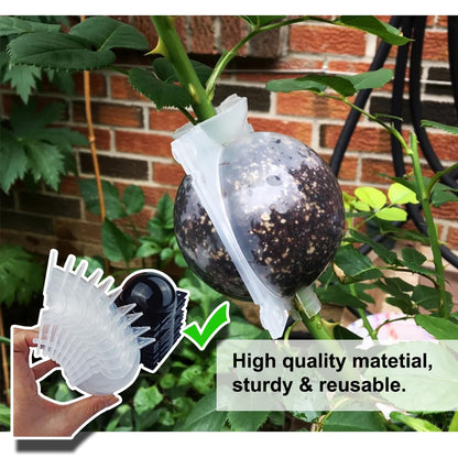 MIIIM 10 PCS Air Layering Propagation Kit with Zip Ties, Reusable Half Transparent Grafting Ball