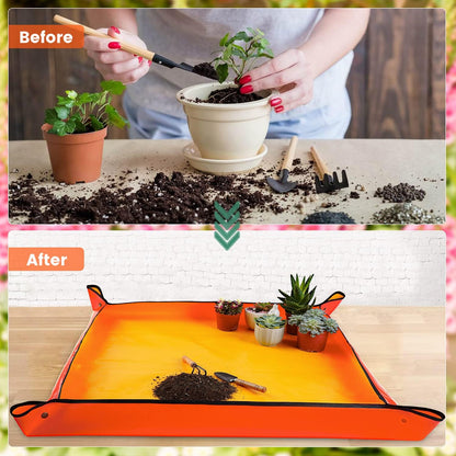 Extra Large Repotting Mat for Indoor Plants Transplanting and Potting Mix Mess Control, 39.5" X