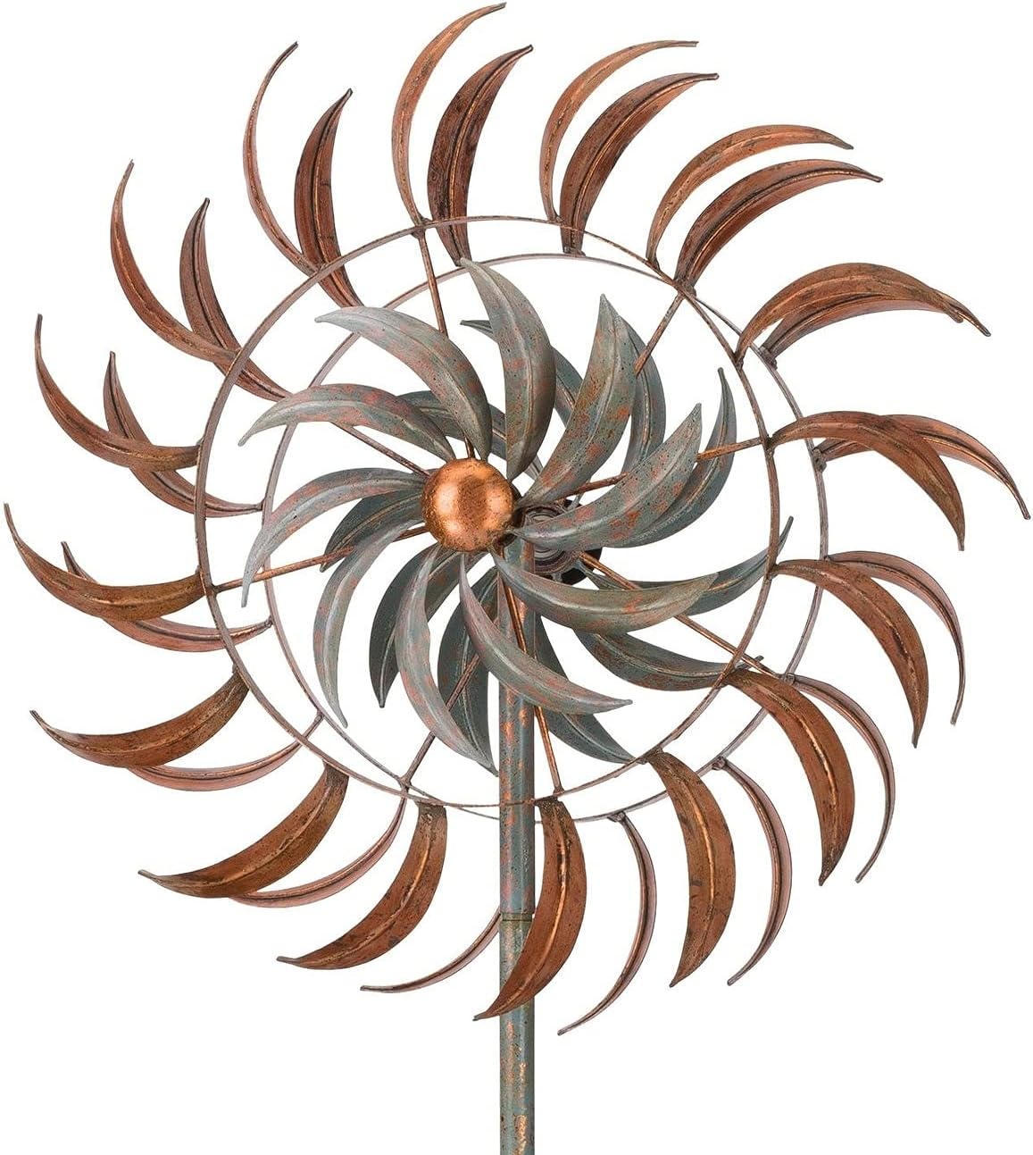 Regal Art & Gift Copper Petals Wind Spinner – Metal Yard Decorations Outdoor | Kinetic Garden