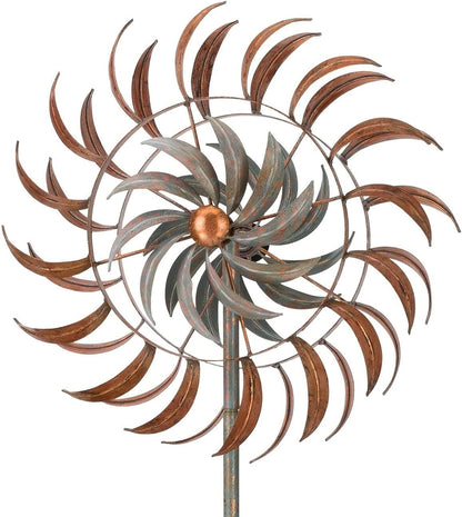 Regal Art & Gift Copper Petals Wind Spinner – Metal Yard Decorations Outdoor | Kinetic Garden