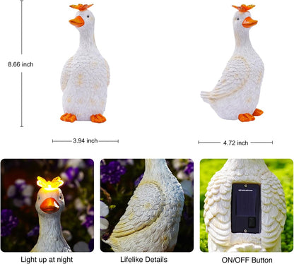 Goodeco Garden Goose Statue with Solar Butterfly - Outdoor Goose Decor for Unique Gifts for Mom &