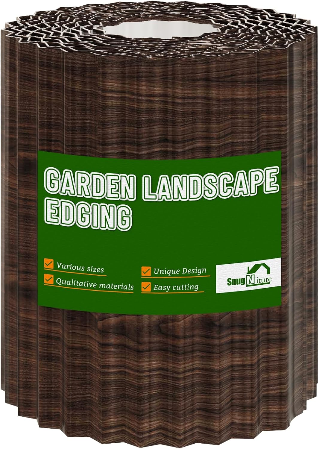 SnugNiture Corrugated Metal Garden Edging,8" x 20' Landscape Edging Border,Sturdy Metal Lawn Edging