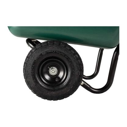 Garden Star 70019 Garden Barrow Dual-Wheel Residential Wheelbarrow Garden Cart