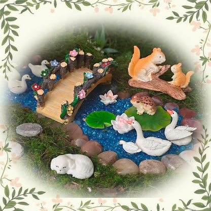 Kai Dream Miniature Fairy Garden Kit, 36 Pcs Miniature Fairy Garden Resin Figurines for Plant Pots