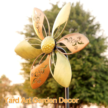 Wind Spinners Outdoor Metal, 10.63" W*37" H Pinwheels for Yard and Garden Decor, Kinetic Wind