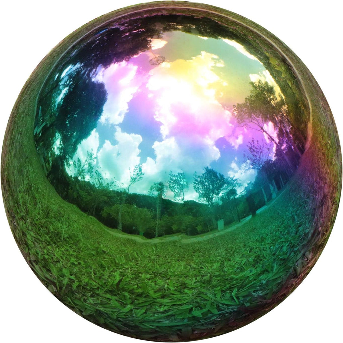 Kesywale Rainbow Gazing Globe Mirror Balls for Garden Home Stainless Steel Shiny Hollow Sphere