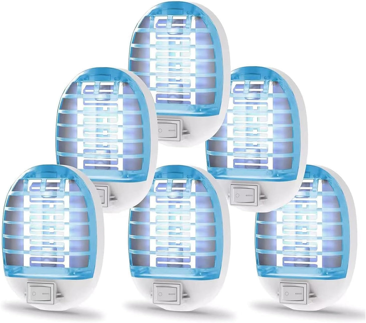 6 Pack Bug Zapper Indoor, Electronic Mosquitoes Killer Zapper with Blue Lights for Living Room