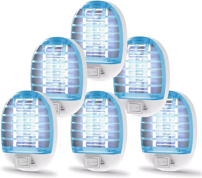 6 Pack Bug Zapper Indoor, Electronic Mosquitoes Killer Zapper with Blue Lights for Living Room