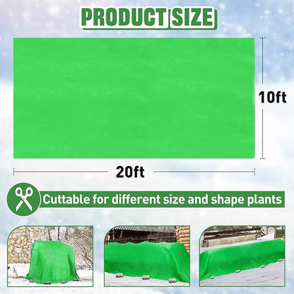 Alphatool 2.0oz/yd² Plant Covers Freeze Protection - 10 x 20 ft Easy of Use Green Winter Plant