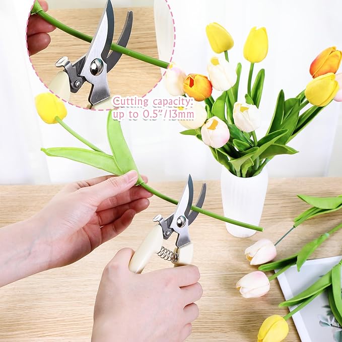 Jutom 8 Pcs Garden Shears Pruning Scissors Clippers Sharp Hand Pruners for Gardening Tools Cutting
