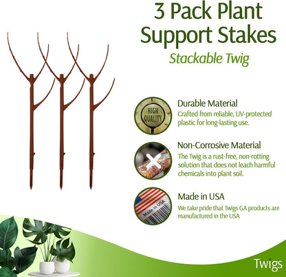 Stackable Plant Support Stakes, Stem Holder Structures for Indoor & Outdoor Use, Garden Accessories