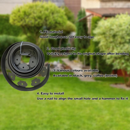 Garden Edging,33ft Landscape Edging Borders Garden Border Edging【4 INCH Hight】 Flexible Lawn Edging