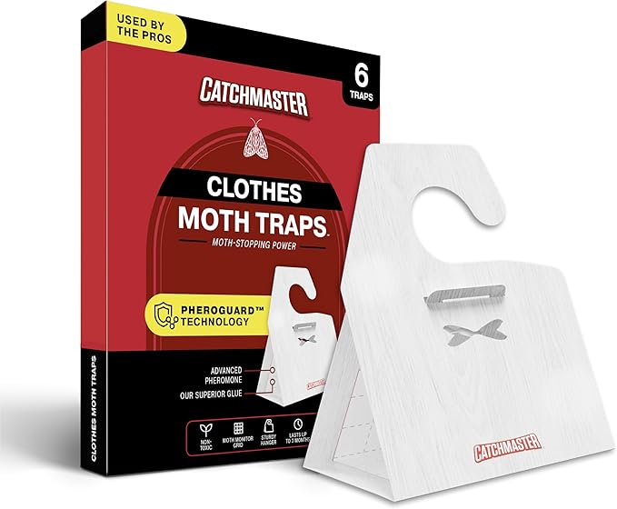 Catchmaster Clothes Moth Traps with Premium PheroGuard Technology – XL Hardwood Patterned