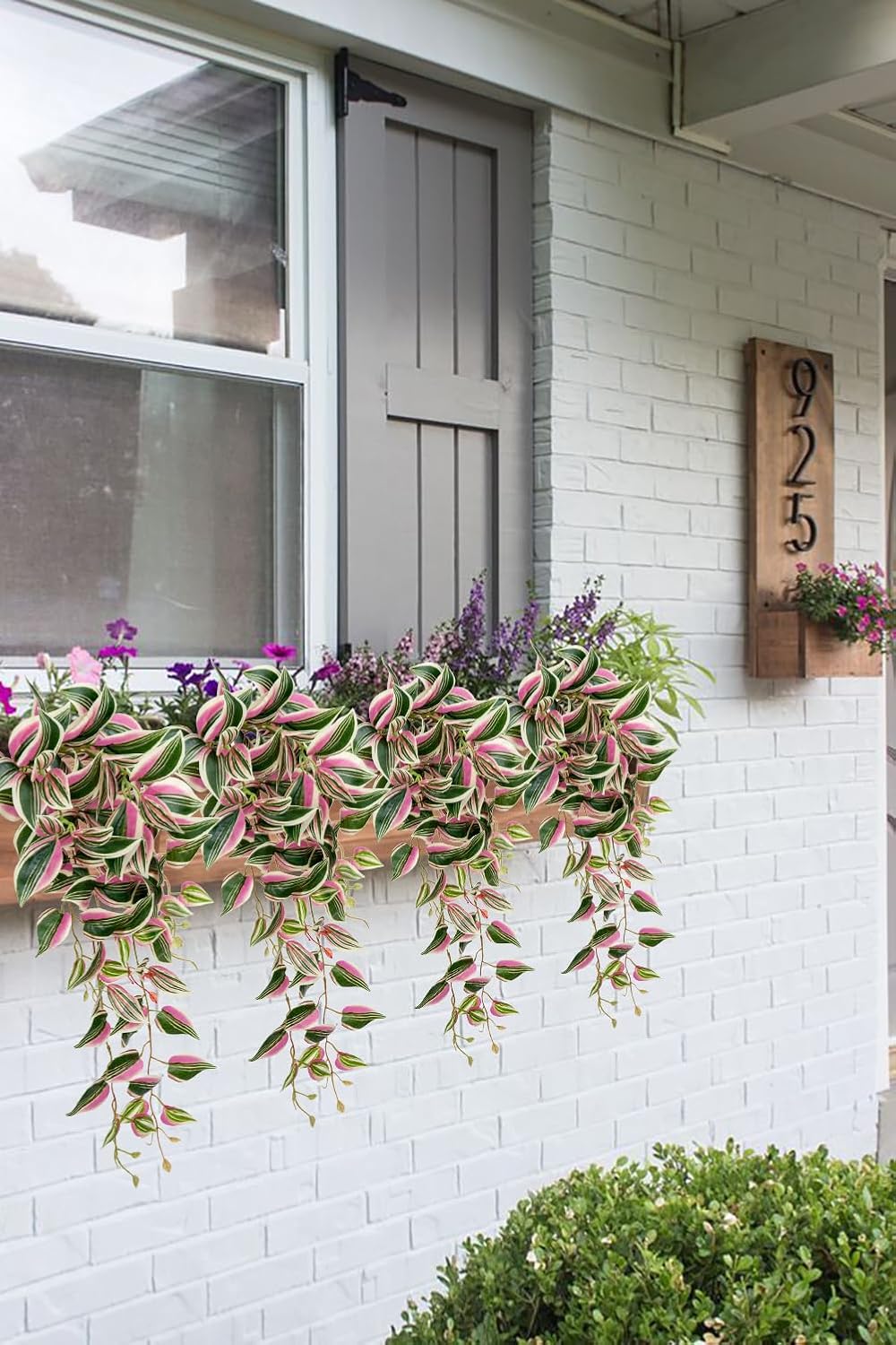 DILATATA Fake Hanging Plants Artificial Hanging Plants 26" Faux Wandering Jew Hanging Leaves Plants