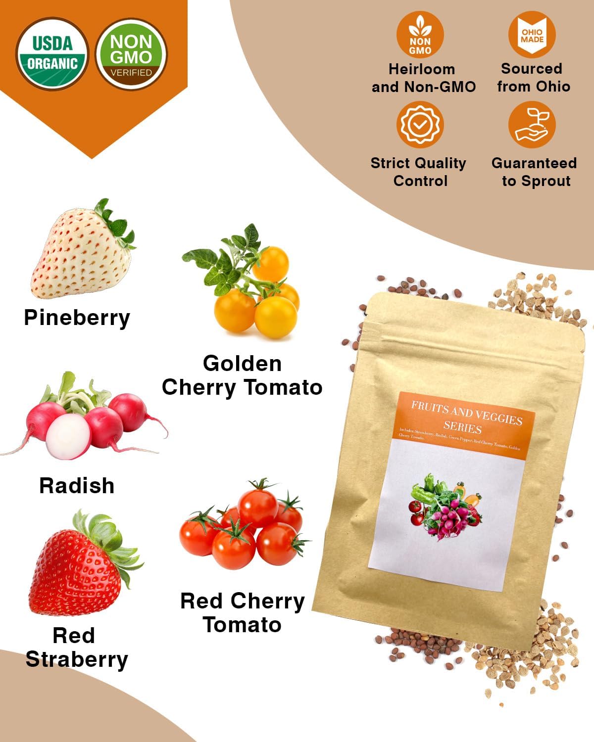 Red Strawberry and Pineberry Seed Pod Kit for AeroGarden, idoo, Ahopegarden, MUFGA with Strawberry