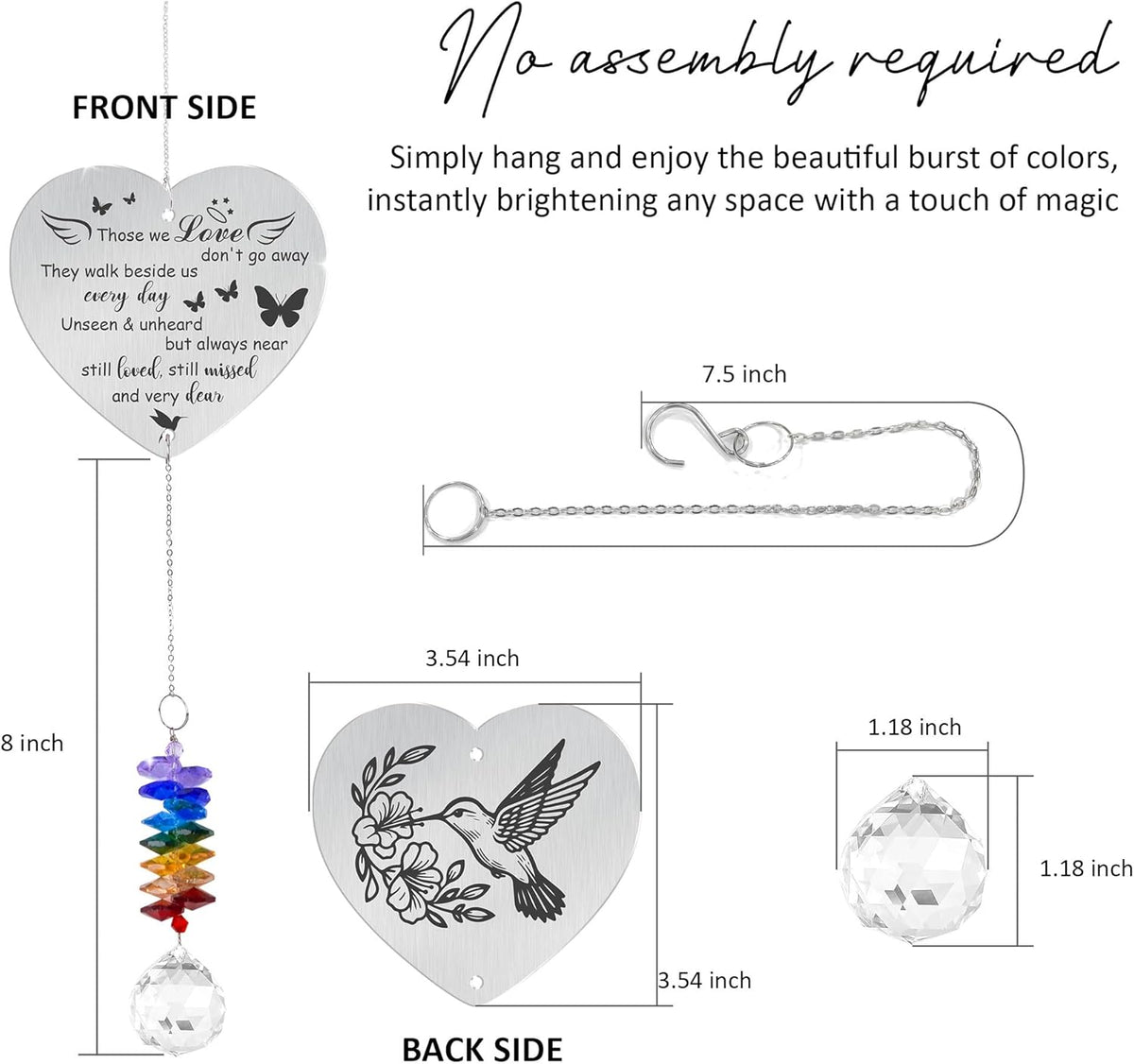 Memorial Suncatcher Ornament - Those we Love Don't go Away - Sympathy Gift for Loss of Loved One