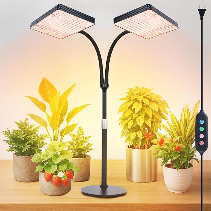 50W Table Top Grow Lights for Indoor Plants, Seed Starting, Bonsai with Timer Auto On/Off, 5000
