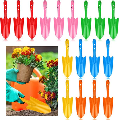 18 Pcs Colorful Garden Shovels Small Metal Hand Trowel Set for Gardening Teens Adults Mini Digging