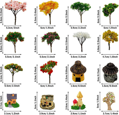 Cayway 83 PCS Fairy Garden Accessories Outdoor, Mixed Model Trees for DIY Craft Garden Decoration