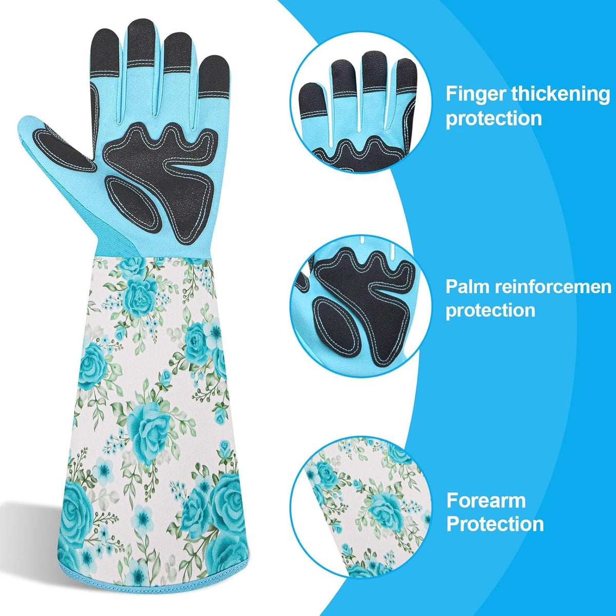 DLY Gardening Gloves for Women, Rose Gloves Gardening Thorn Proof, Long Garden Gloves for Women