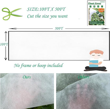 Plant Covers Freeze Protection 10ft x 50ft 1.1 oz Frost Cloth Plant Freeze Protection, Frost