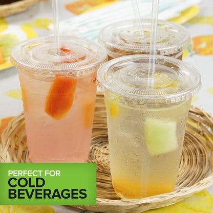 Stock Your Home 16 oz Premium Commercially Compostable Cold Cups (50 Pack), Eco Party Cup