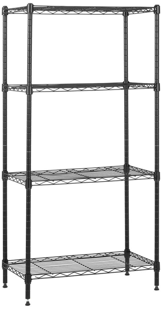 Amazon Basics 4-Shelf Steel Wire Storage Shelves for Garage, Adjustable Metal Shelving Unit, 200