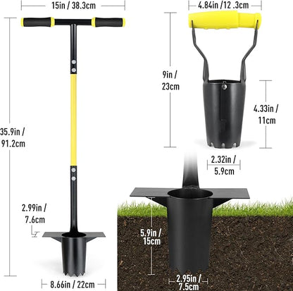 Jardineer 2PCS Bulb Planter Tools Set, Long Handle Garden Transplanter and Small Bulb Planting Tool