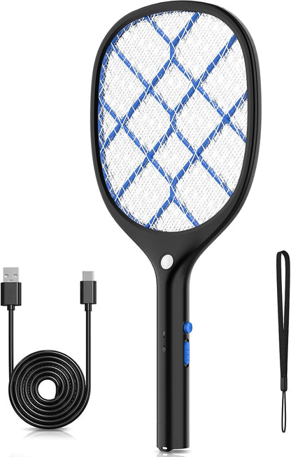 YISSVIC Electric Fly Swatter Bug Zapper Racket 4000V Rechargeable Mosquito Killer with LED Light