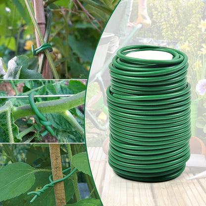 Decoroca Soft Plant Ties for Support - 65.6' Reusable Waterproof Plant Wire, 3.5mm Garden Twist