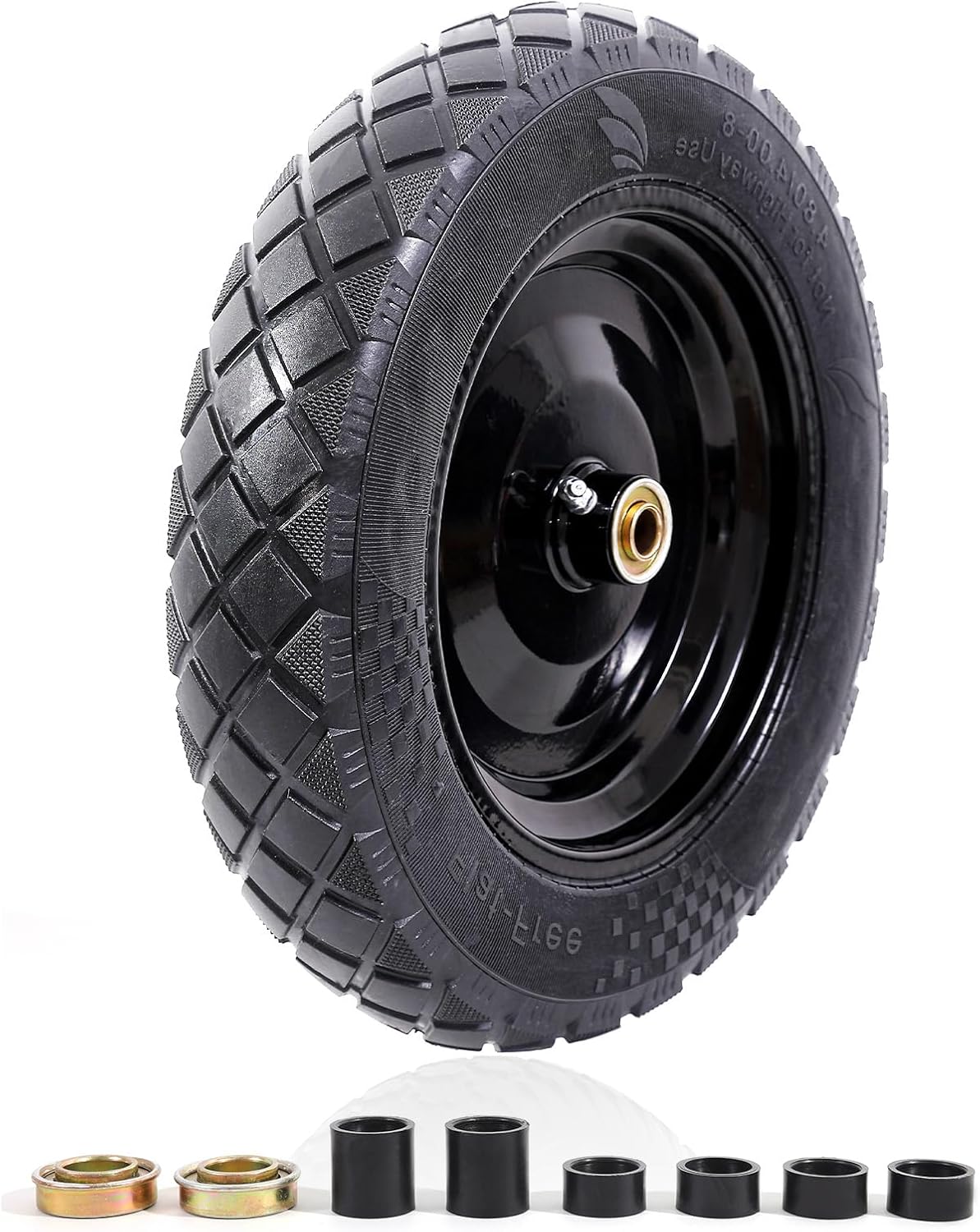 MZREXN 4.80/4.00-8" Flat Free Tire and Wheel, 15" Solid Wheelbarrow Tires, 3.00-4.00/4.80-8" with