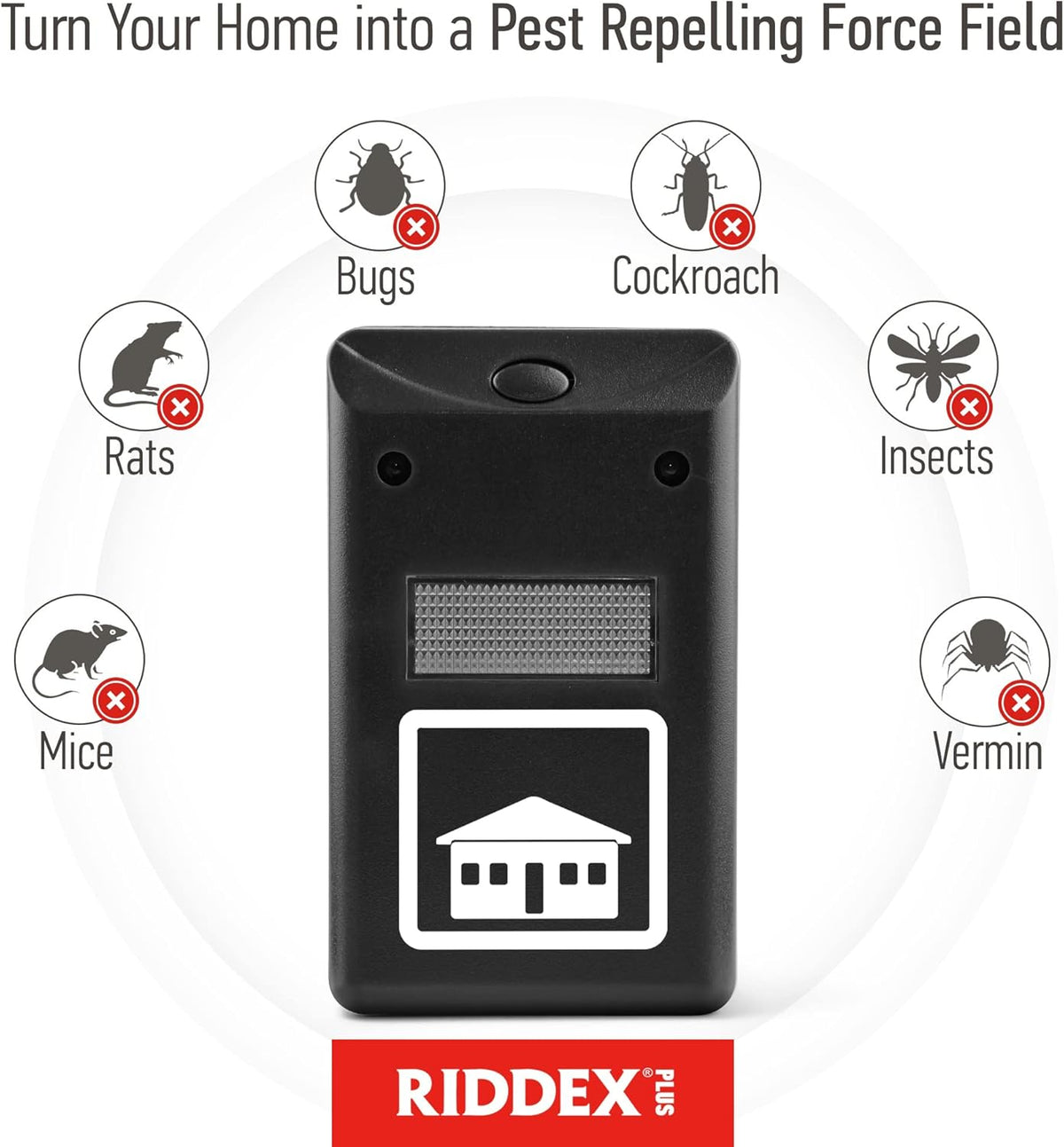 RIDDEX Plus Insect Repellent - Plug in, Mouse Deterrent - Pest Control for Defense Against Rats