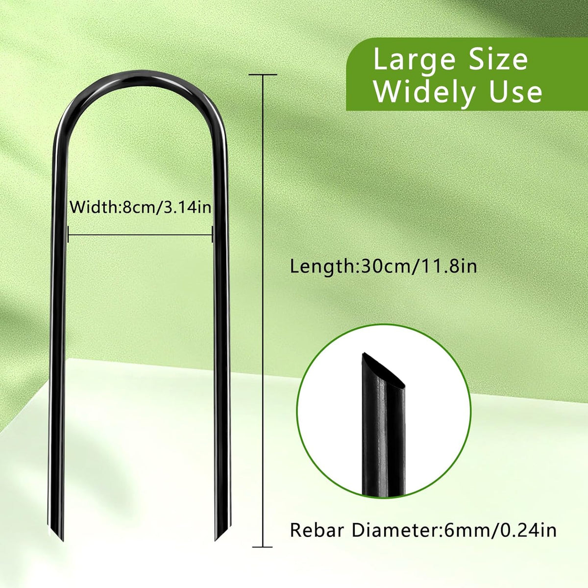 8Pcs Trampolines Wind Stakes, 12 Inch Landscape Staples, Heavy Duty Trampoline Anchors, U-Shaped