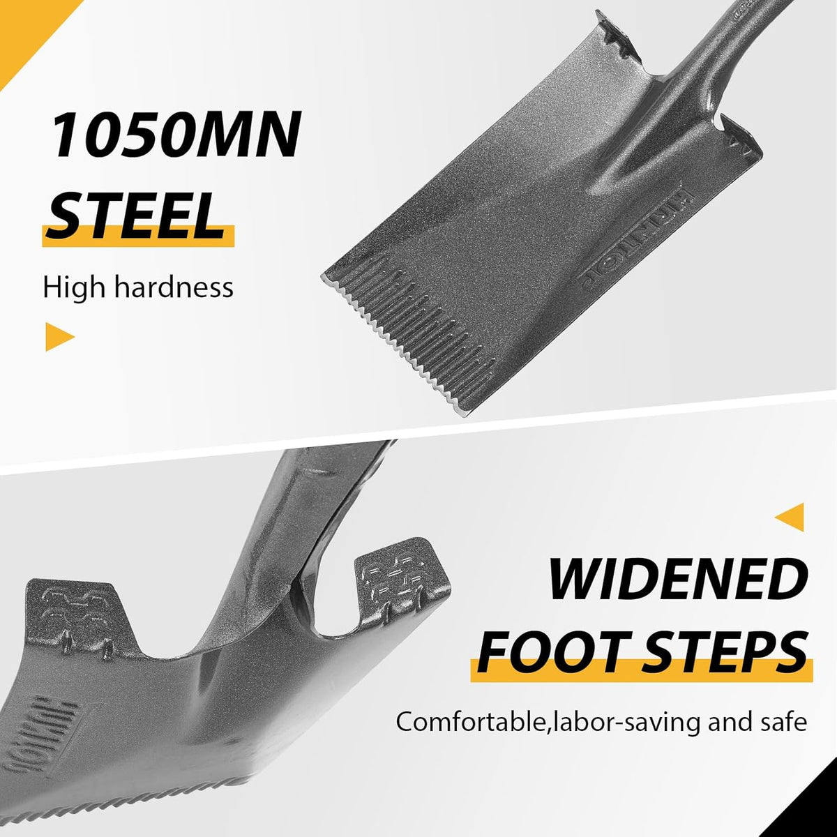 Garden Shovel Flat Spade Edge Shovels Trenching Spades with Fiberglass Handle for Gardening Lawn