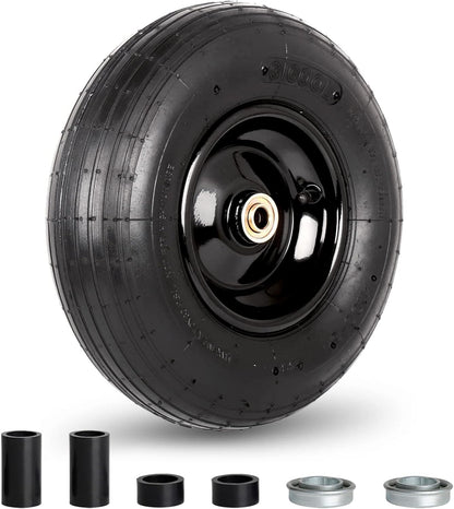 4.00-6 Tire and Wheel, 13" Wheelbarrow Pneumatic Tire, 5/8" & 3/4" Bearings, 1.75-6" Centered