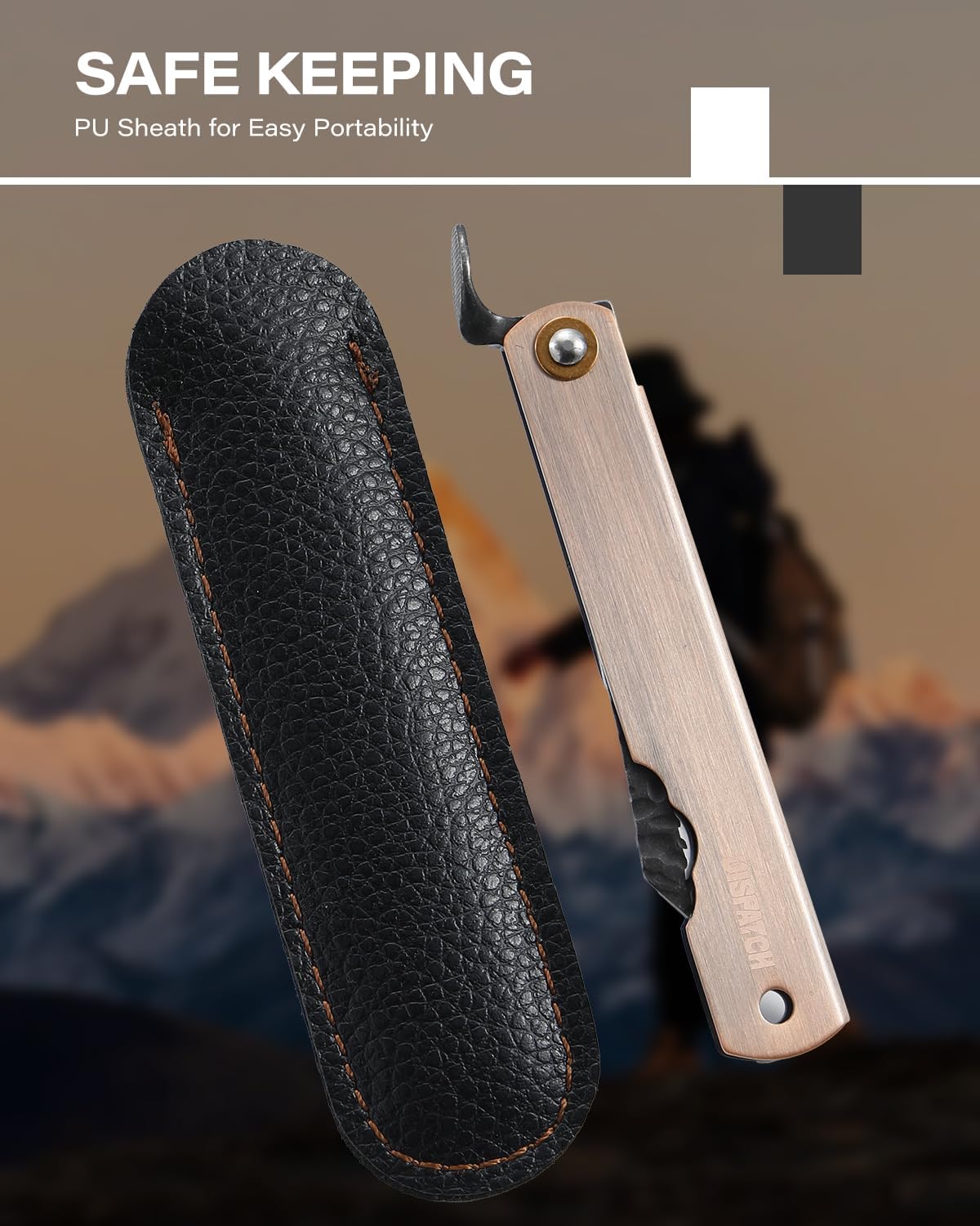 Dispatch EDC Pocket Knife, 2.8" Full Panel Plain Edge Blade Folding Knife with 7Cr13Mov Black